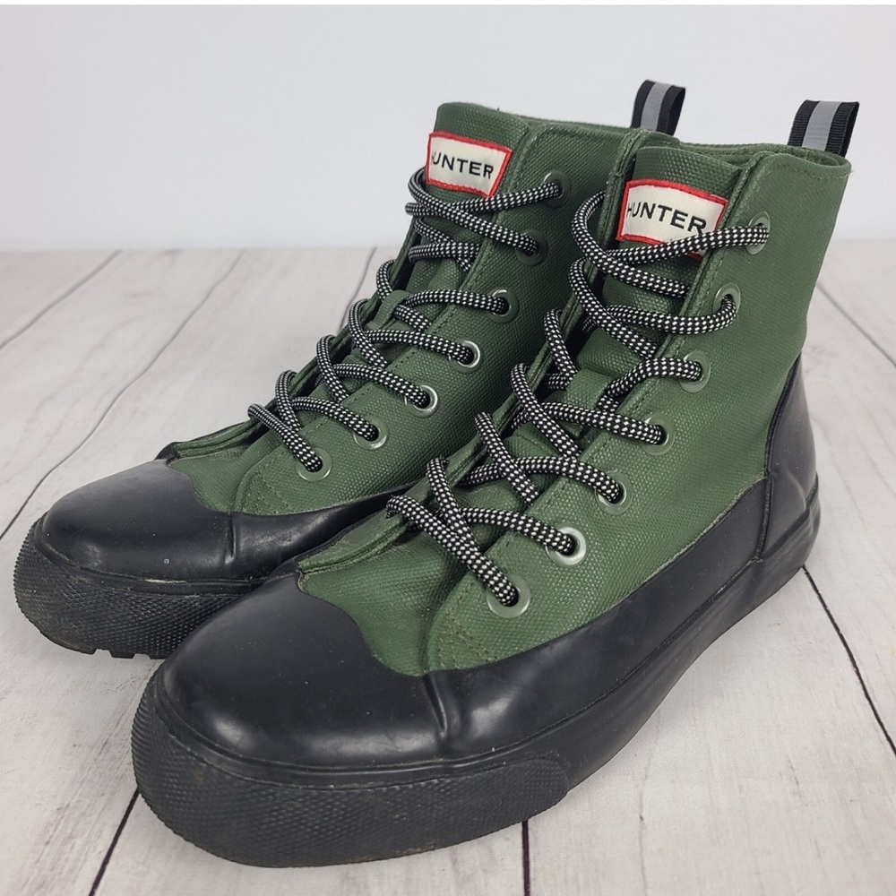 Hunter for Target Olive Green and Black Lace-Up Rain Boots